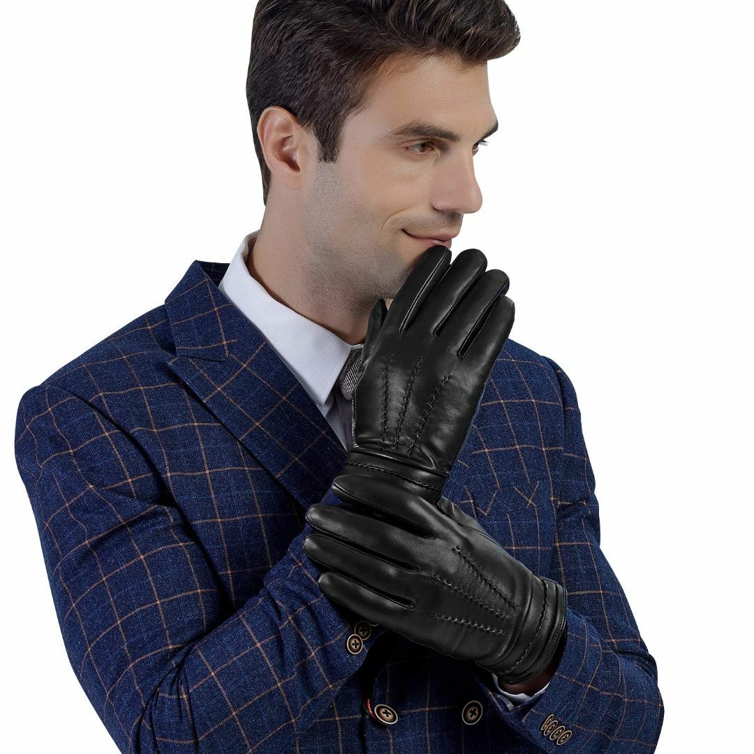 ジー エス ジー 革 手袋 メンズ 皮 レザー グローブ 防寒 スマホ 紳士 ドブラックブラウンサイズ