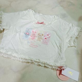 ボボンニジュウイチ(Bobon21)の新品　Bobon21  キャラフリルTシャツ　M A9 ゆめかわ　(Tシャツ(半袖/袖なし))