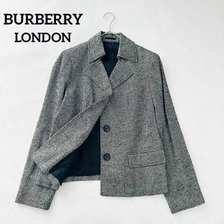 バーバリー ロンドン ニット コットン テーラード ジャケット レディース