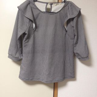 ページボーイ(PAGEBOY)の春服 PAGEBOY ギンガムチェック 肩フリル(カットソー(長袖/七分))