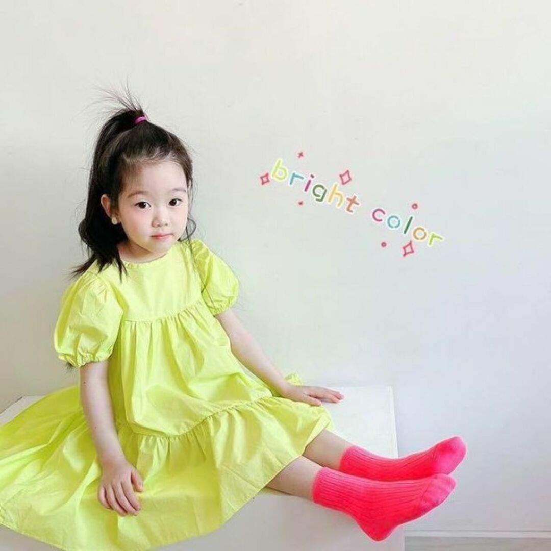 ネオンカラーソックスA　XLサイズ 韓国子供服　ビタミンカラー　蛍光色　靴下 キッズ/ベビー/マタニティのこども用ファッション小物(靴下/タイツ)の商品写真