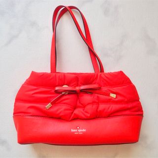 ケイトスペードニューヨーク(kate spade NEW YORK)の✿kate spade✿秋冬 ふわふわ中綿バッグ オレンジ ハンドバッグ(ハンドバッグ)