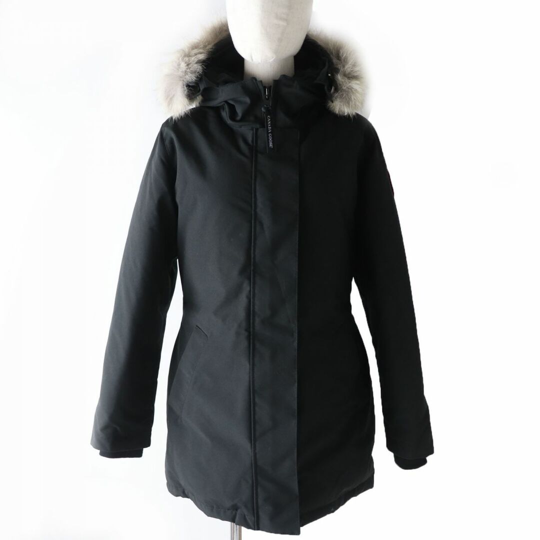 CANADA GOOSE(カナダグース)の極美品☆正規品 カナダグース 3037LA VICTORIA PARKA ヴィクトリアパーカー ファー・フード付 ダウンコート レディース ブラック M/M レディースのジャケット/アウター(ダウンコート)の商品写真