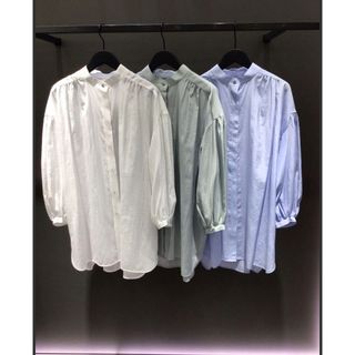 セオリーリュクス(Theory luxe)の専用！Theoryluxe×蛯原友里コラボ・バンドカラーブラウス　ミントグリーン(シャツ/ブラウス(長袖/七分))