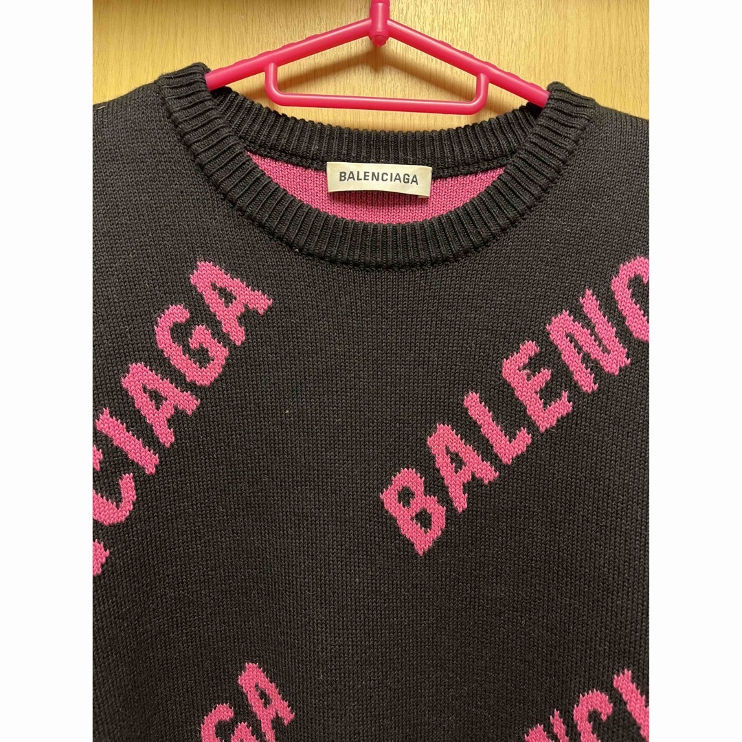 Balenciaga(バレンシアガ)の正規 19SS BALENCIAGA バレンシアガ 総柄ロゴ ニット メンズのトップス(ニット/セーター)の商品写真