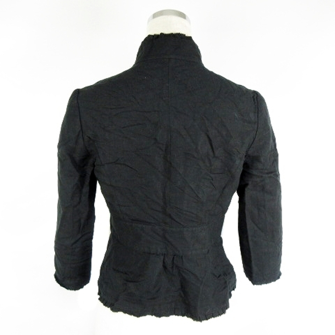 UNITED ARROWS(ユナイテッドアローズ)のユナイテッドアローズ ジャケット スタンドカラー 七分袖 薄手 麻 36 黒 レディースのジャケット/アウター(その他)の商品写真