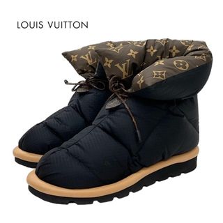 ルイヴィトン(LOUIS VUITTON)のルイヴィトン LOUIS VUITTON ピローライン モノグラム ブーツ ショートブーツ 靴 シューズ ナイロン ブラック ブラウン アンクルブーツ(ブーツ)