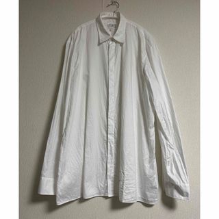 【人気】Maison Margiela シャツ 変形 比翼 46 白 ノーカラー