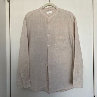 ユニクロ(UNIQLO)のユニクロ　リネン　シャツ　Ｌ　ベージュ(シャツ)