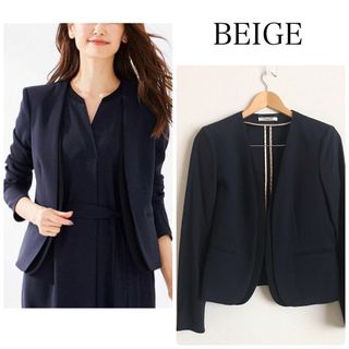 BEIGE, - 良品 BEIGE, LUIZA ルイーザ ノーカラージャケット ブラック ...