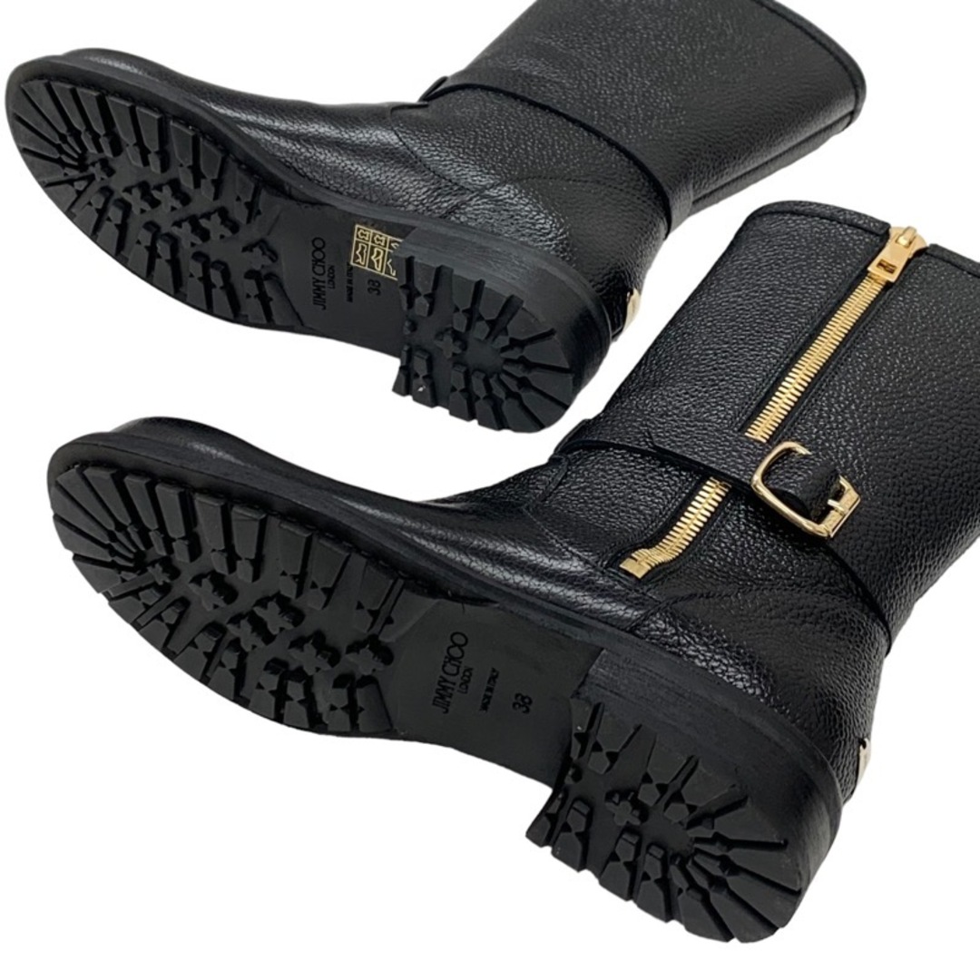 JIMMY CHOO(ジミーチュウ)のジミーチュウ JIMMY CHOO ブーツ ショートブーツ 靴 シューズ レザー ブラック 黒 ミドルブーツ ベルト レディースの靴/シューズ(ブーツ)の商品写真