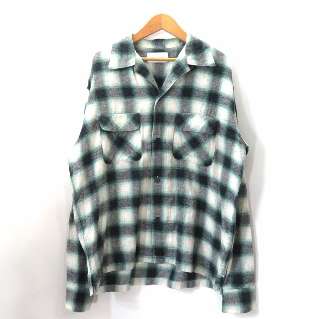 品番UNUSED 23ss OMBRE CHECK OPEN COLLAR SHIRT US2338