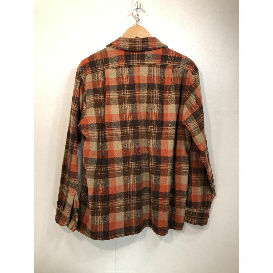 511170● PENDLETON 長袖 ウール オープンカラー チェックトップス