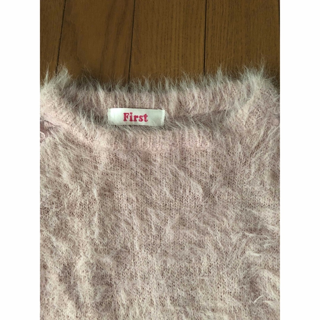 INGNI First(イングファースト)のINGNI First ファーニット　ピンク　140サイズ美品　 キッズ/ベビー/マタニティのキッズ服女の子用(90cm~)(ニット)の商品写真