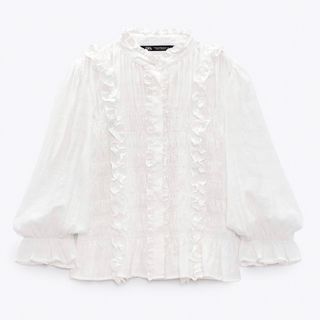 新品☆今季ZARA フリルブラウス S