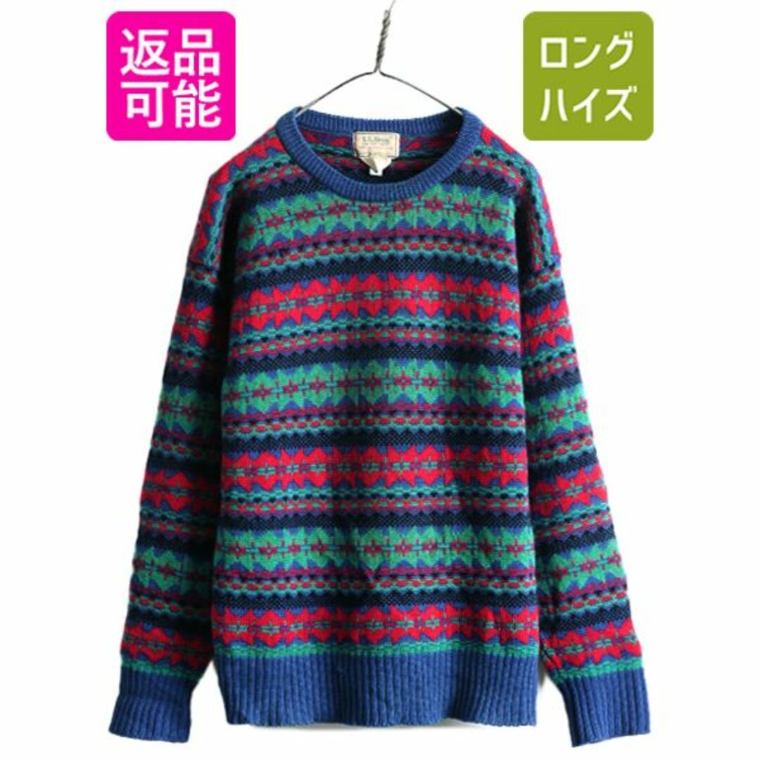 新作ウエア L.L.Bean - 80s エルエルビーン ネイティブ柄 ウール ニット 女性用
