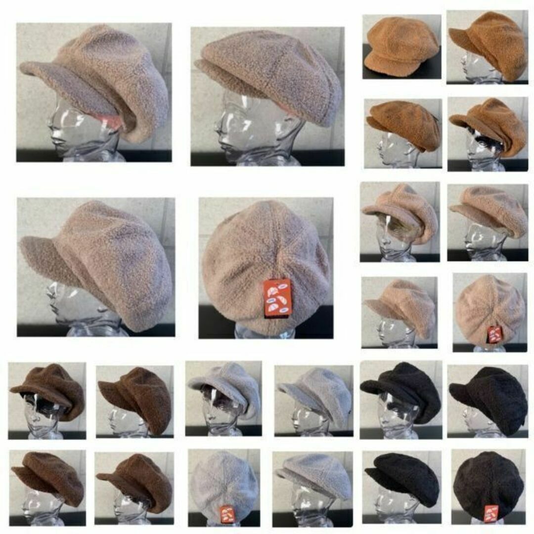 送料込 新品 キャスケット ボア 起毛 プードル ボリューム 無地 男女兼用 黒 メンズの帽子(キャスケット)の商品写真