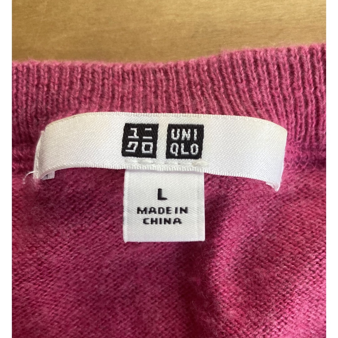 UNIQLO(ユニクロ)のユニクロ  クルーネックセーター  L マジェンタ メンズのトップス(ニット/セーター)の商品写真