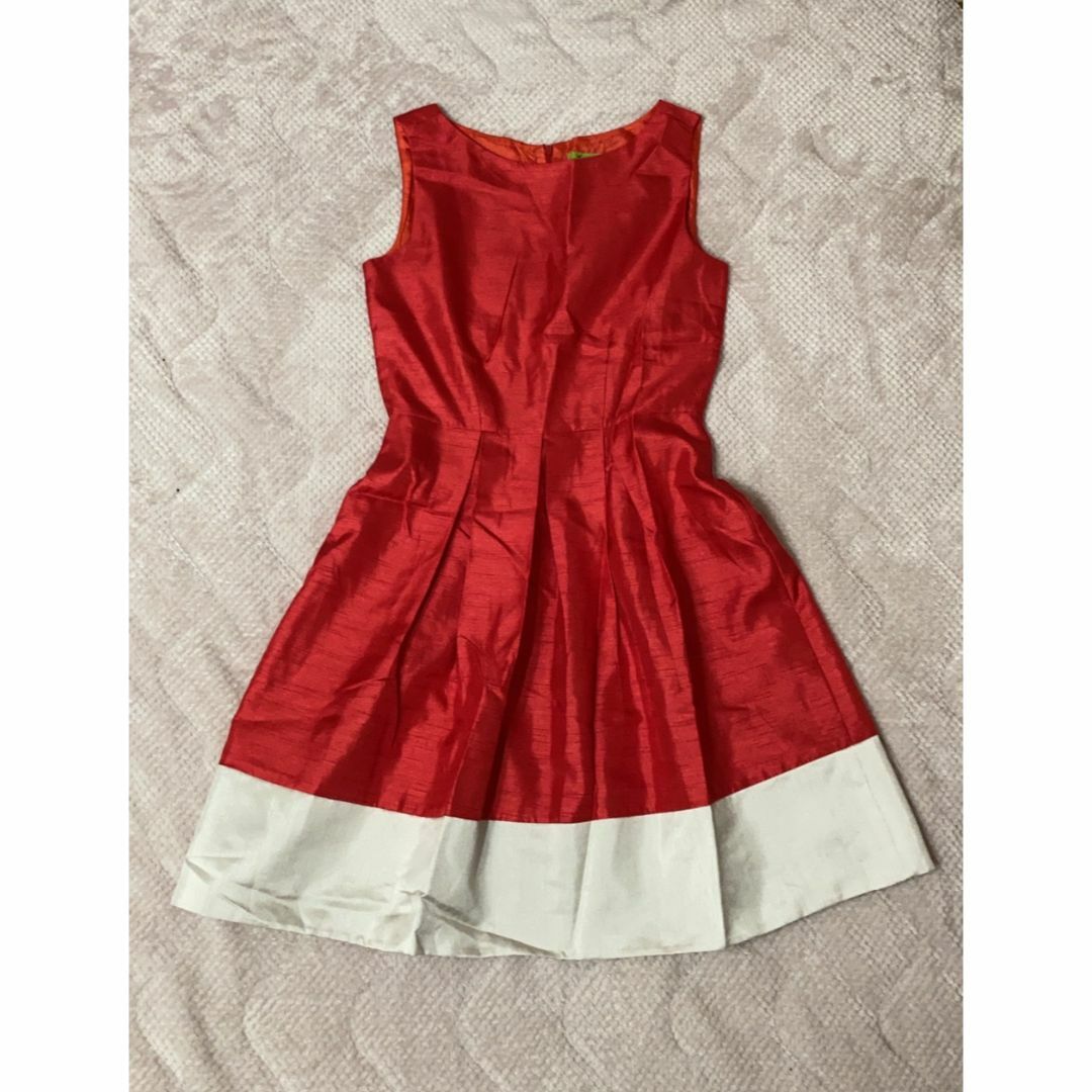 Labella*バイカラードレスワンピ＊レッド レディースのフォーマル/ドレス(ミディアムドレス)の商品写真