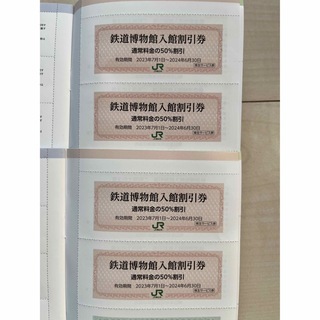 ジェイアール(JR)の鉄道博物館　入場割引券　4枚(鉄道模型)
