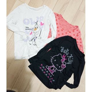 ユニクロ(UNIQLO)のUSED／ユニクロキッズ120 長袖ヒートテックTシャツ 3枚まとめて(Tシャツ/カットソー)