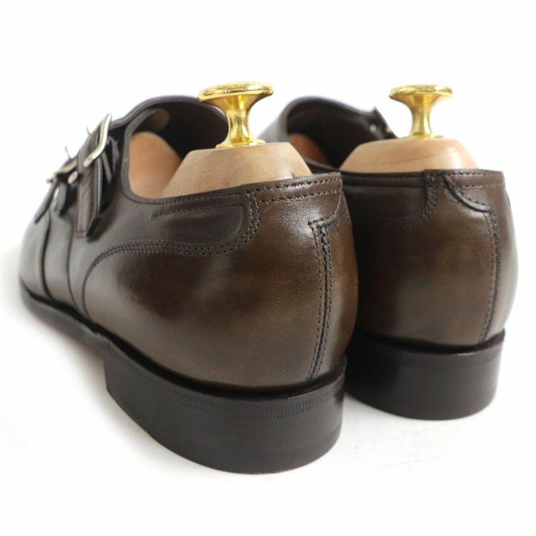 美品□JOHN LOBB/ジョンロブ EMBER/エンバー LAST 7000 ウィングチップ ダブルモンクストラップ レザーシューズ ブラウン 6 イングランド製