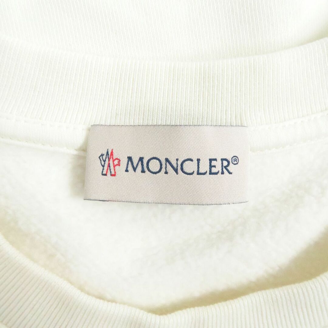 美品□2018年製 MONCLER/モンクレール MAGLIA コットン ロングスリーブ/長袖 ロゴトレーナー/スウェット ホワイト XL メンズオススメ◎