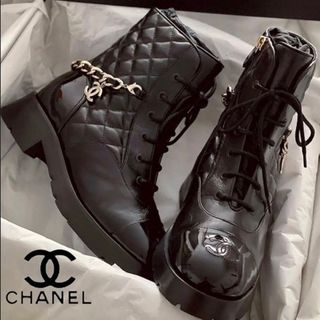 【正規品】CHANEL レースアップシューズ(ブーツ)