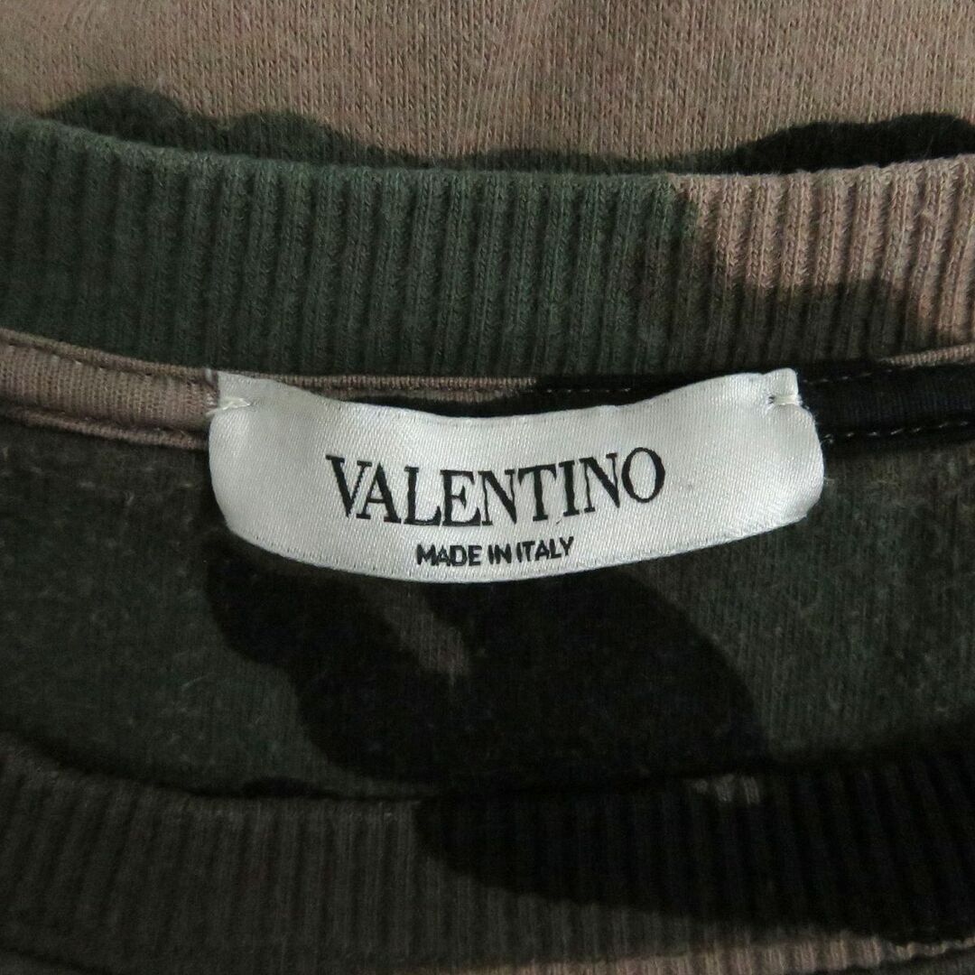 良品□VALENTINO/ヴァレンティノ ロゴプリント コットン ロングスリーブ/長袖 スウェット/トレーナー カモフラ XS イタリア製 正規品