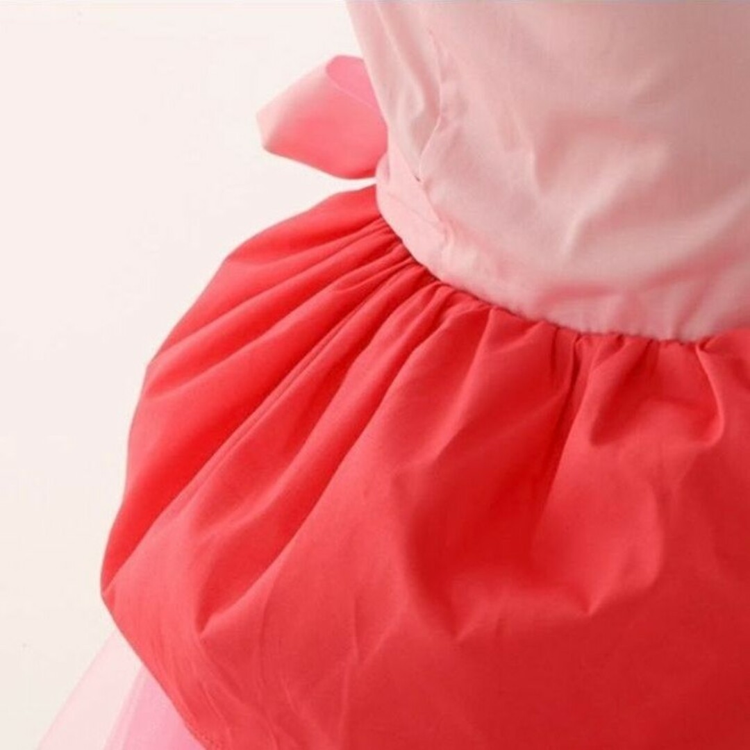 新品ピーチ姫 ドレス USJ ハロウィン マリオ 子ども コスプレ 2点セット キッズ/ベビー/マタニティのキッズ服女の子用(90cm~)(ワンピース)の商品写真