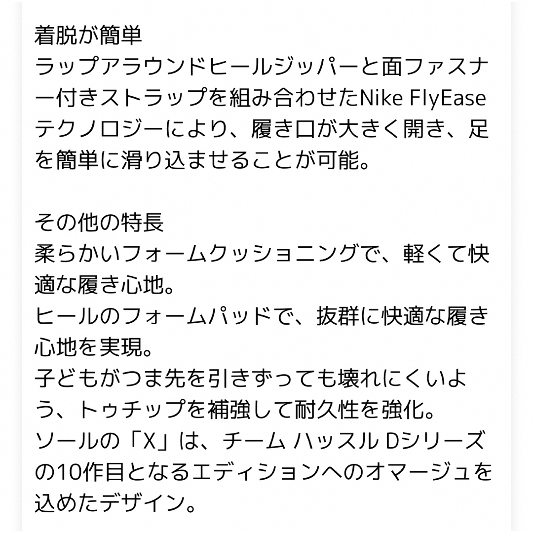 NIKE(ナイキ)の新品　　NIKE チームハッスルD10フライイーズ キッズ/ベビー/マタニティのキッズ靴/シューズ(15cm~)(スニーカー)の商品写真