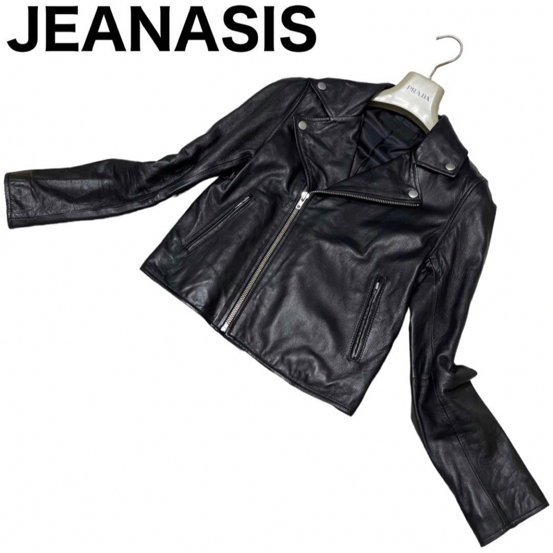 JEANASIS ダブルレザーライダースジャケット　シープスキン　ラムレザー