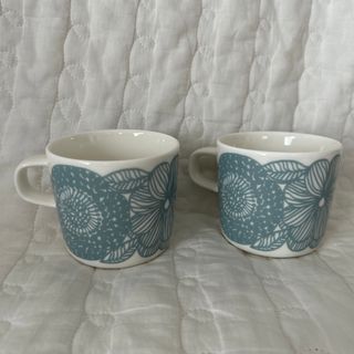 マリメッコ(marimekko)のmarimekko Kurjenpolvi コーヒーカップ2個セット(グラス/カップ)