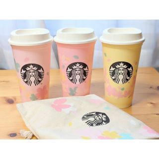 スターバックスコーヒー(Starbucks Coffee)のスターバックス リユーザブルカップ さくら 3個＋巾着セット(グラス/カップ)