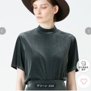 アルアバイル(allureville)のボトルネックベロアTシャツ(Tシャツ(半袖/袖なし))