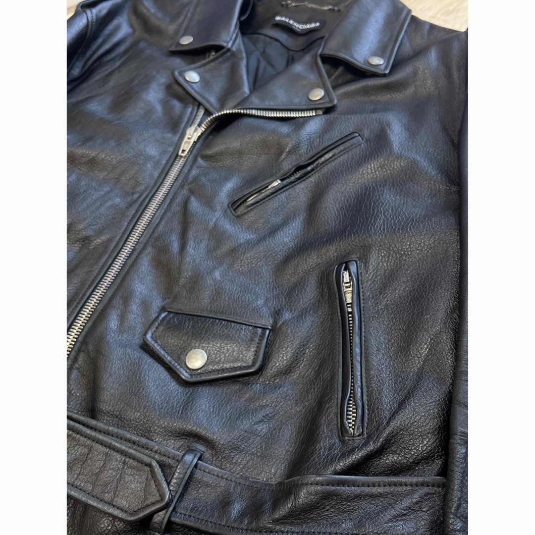 BALENCIAGA バレンシアガ【485716 TWH15】レザー ライダース メンズのジャケット/アウター(ライダースジャケット)の商品写真