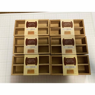 木製ボビンケース　６個　新品未使用　ハンドメイド素材　ミニチュア　ドールハウス(ミニチュア)