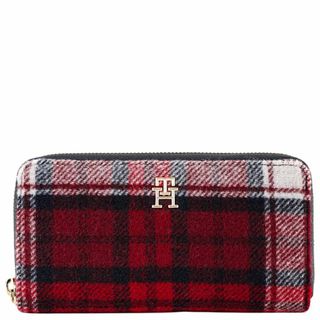 トミーヒルフィガー(TOMMY HILFIGER)のTOMMY HILFIGER トミーヒルフィガー 長財布 2023年-2024年秋冬新作 AW0AW155780GY メンズ レディース 0GY タータンレッド(長財布)