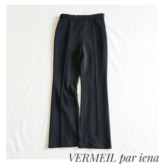 ヴェルメイユパーイエナ(VERMEIL par iena)のVERMEIL par iena ジャージージョーゼットピンタックパンツ 黒(カジュアルパンツ)