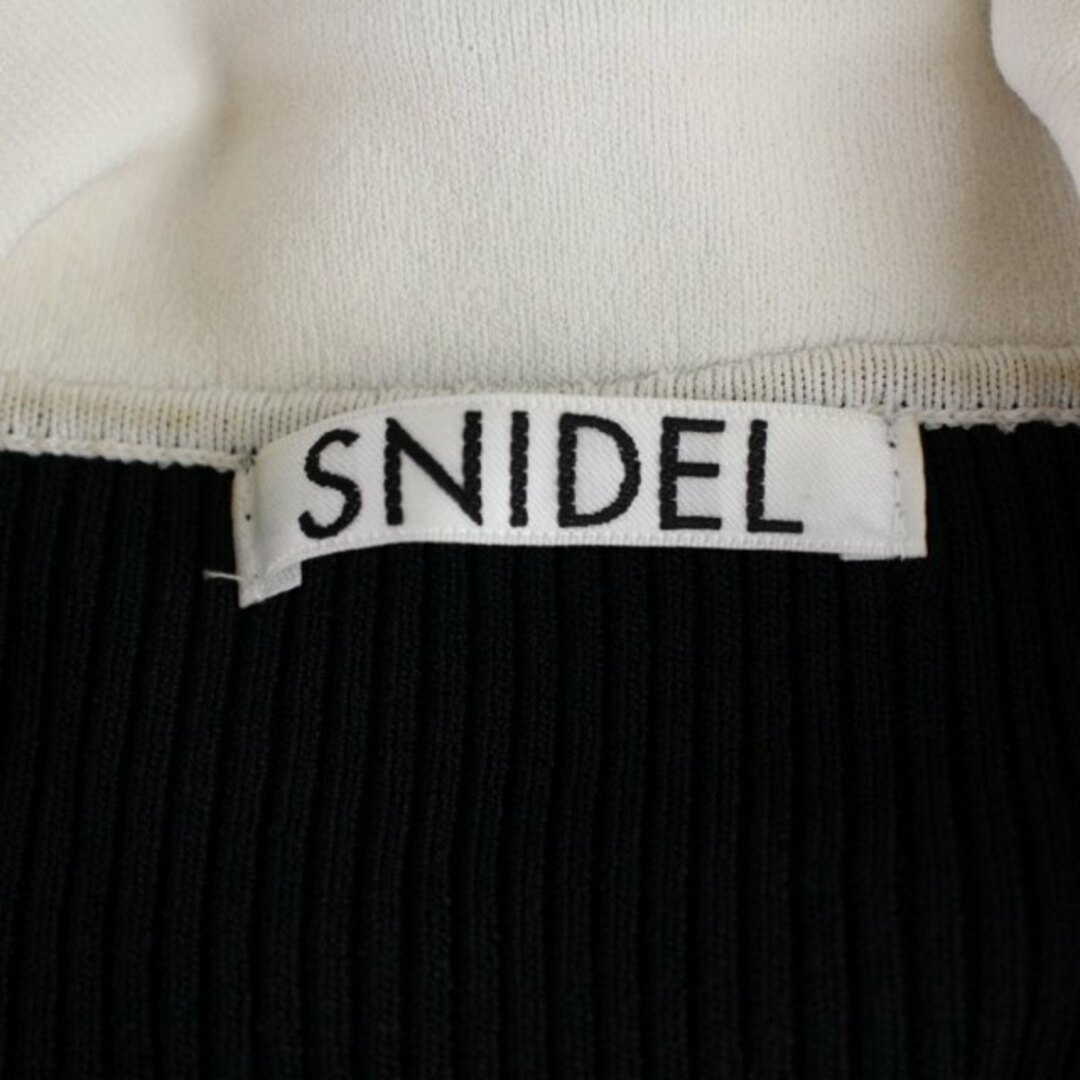 SNIDEL(スナイデル)のスナイデル ニットカラーパフスリリブプルオーバー 五分袖 F 黒 レディースのトップス(ニット/セーター)の商品写真