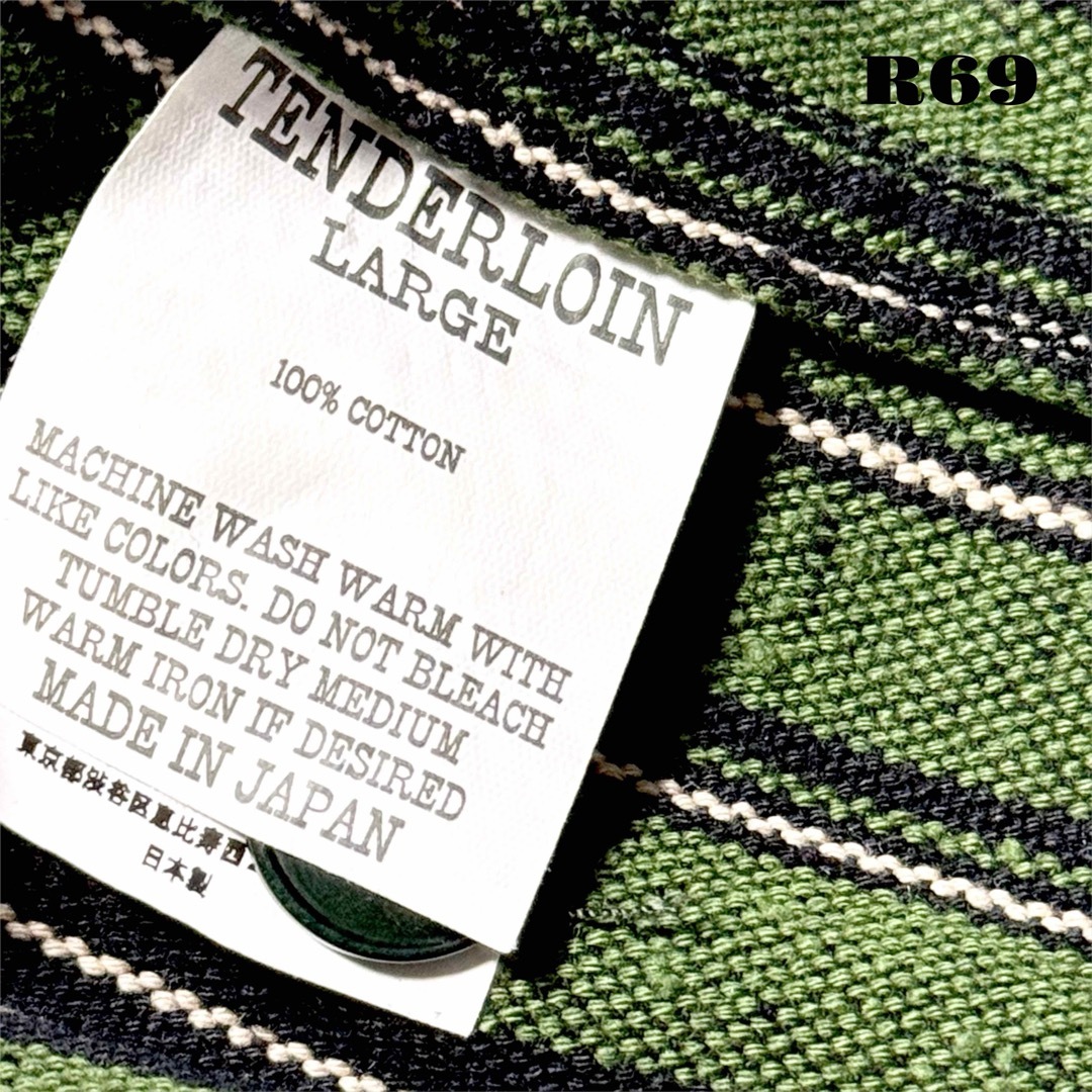 希少品! TENDERLOIN 長袖 シャツ GTM スタンド グリーン 緑 L