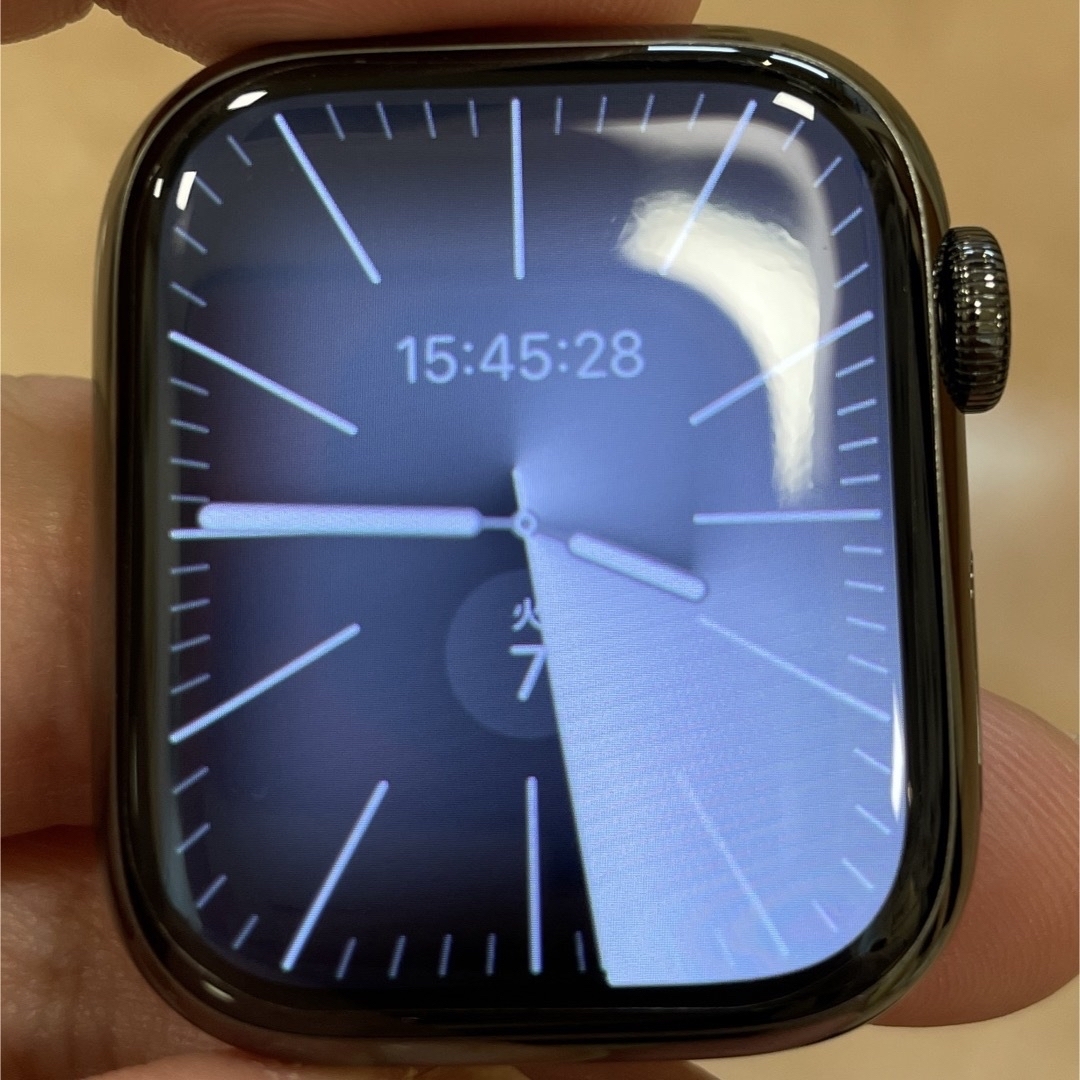 最終値下げ。美品！Apple Watch7 グラファイトステンレススチール