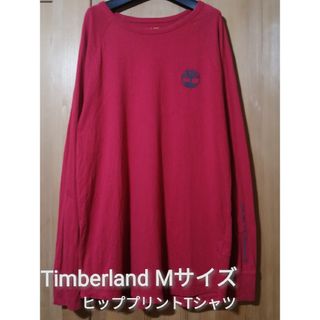 ティンバーランド(Timberland)のTimberland　Mサイズ　ヒッププリントラグランTシャツ　レッド(Tシャツ/カットソー(七分/長袖))