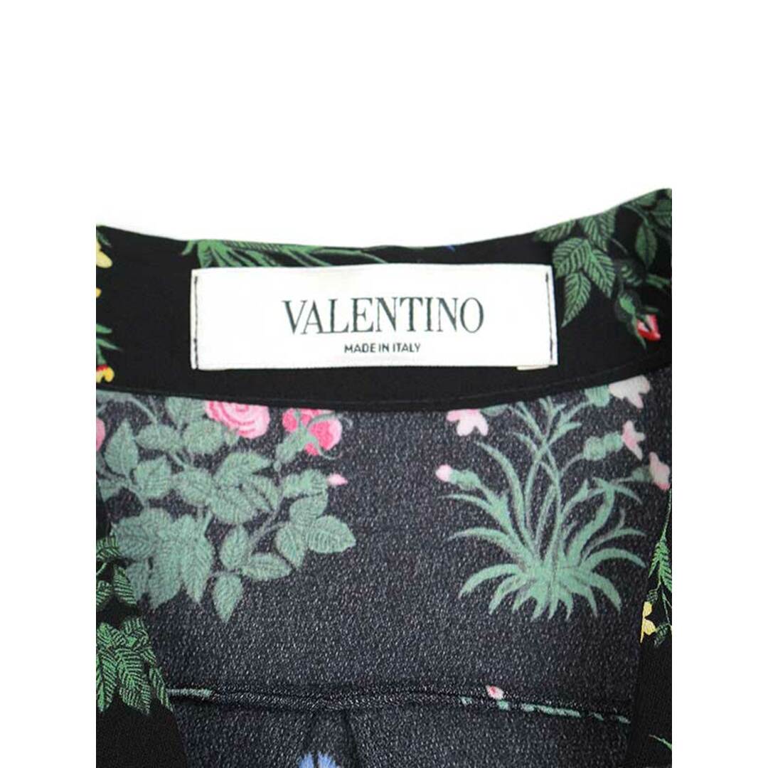 VALENTINO ヴァレンティノ 15AW フラワーシルクブラウス シャツ ブラック 38
