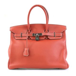 エルメス(Hermes)のエルメス HERMES ハンドバッグ バーキン エクラ 35 トリヨンクレマンス サンギーヌ×ホワイト シルバー ユニセックス 送料無料【中古】 i0485(ハンドバッグ)