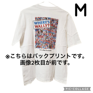 ジーユー(GU)の◆ GU ウォーリーをさがせ グラフィックT ホワイト 半袖 M(Tシャツ(半袖/袖なし))