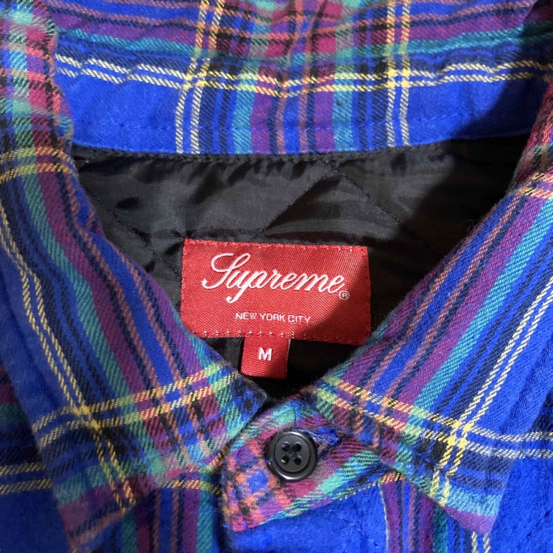 supreme Quilted Plaid Flannel Shirt XL 黒