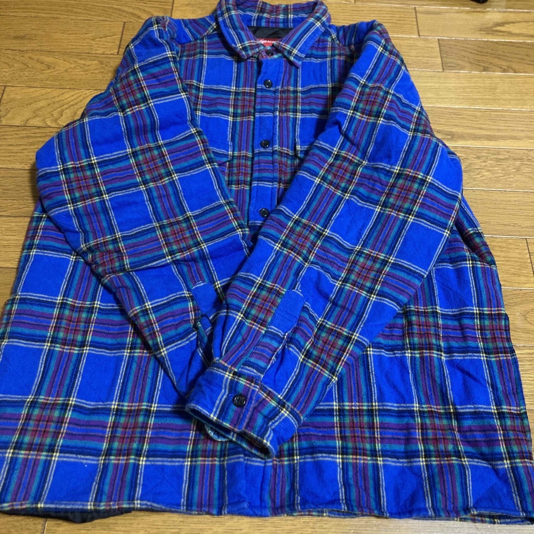 supreme Quilted Plaid Flannel Shirt XL 黒