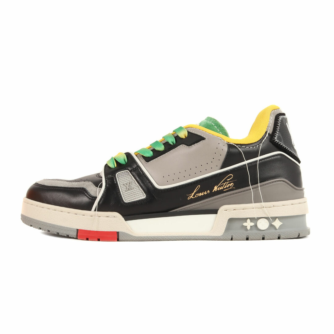 LOUIS VUITTON(ルイヴィトン)のLOUIS VUITTON ルイヴィトン サイズ:7 1/2 21SS カラー LVトレイナー アップサイクリング レザー スニーカー LV Trainer Upcycling MS0211 Virgil Abloh 希少カラー ブラック マルチカラー ローカット シューズ 靴 イタリア製【メンズ】【中古】 メンズの靴/シューズ(スニーカー)の商品写真