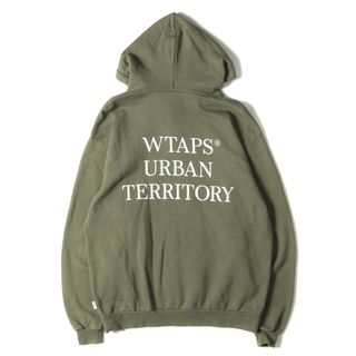 WTAPS ダブルタップス パーカー サイズ:M 21SS サイズロゴ スウェット パーカー ACADEMY HOODED オリーブドラブ トップス フーディー スウェットシャツ【メンズ】